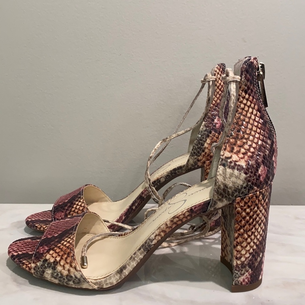 Jessica Simpson Snake Print Block Heel Sandals - Picture 2 of 8